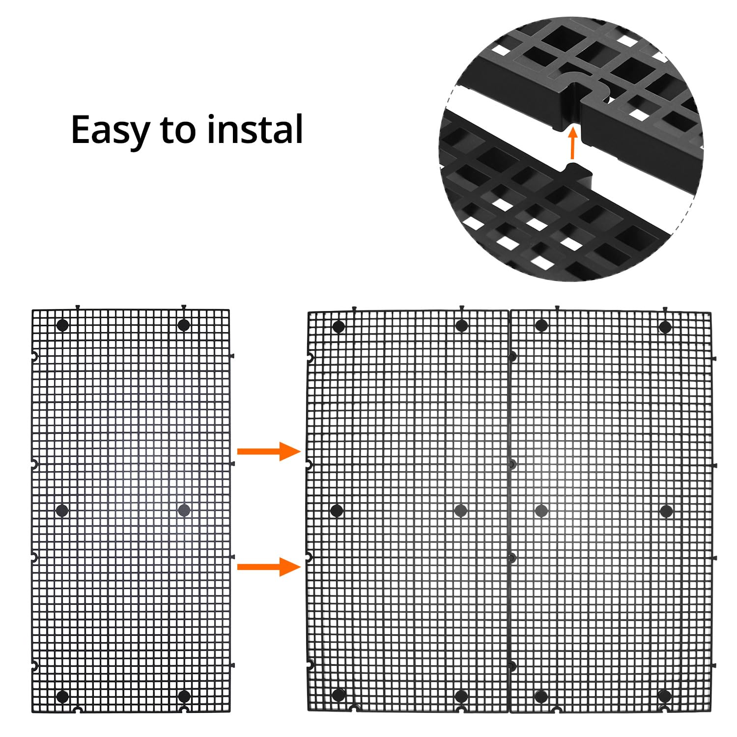 QWORK 8 sztuk 15 x 30 cm siatka do akwarium z 48 wspornikami, do samodzielnej filtracji i Aquascaping