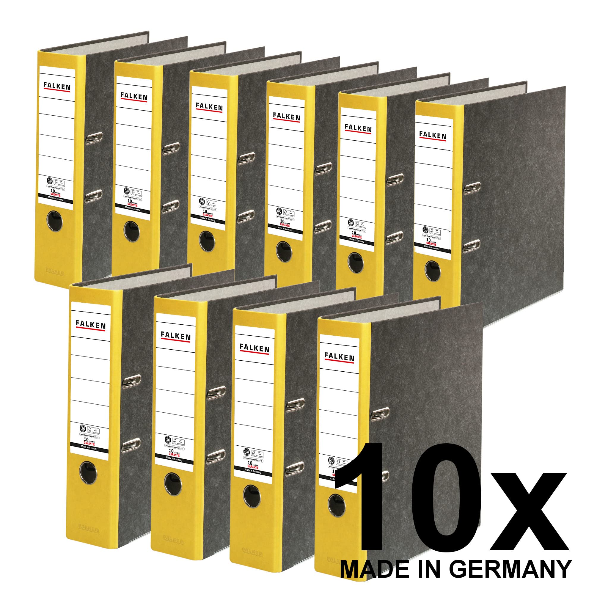 Carpeta original Falken reciclada Cloud Marble fabricado en Alemania. Archivador DIN A4, 8 cm de ancho, fabricado en Alemania, azul Ángel Ángel 10 unidades de ancho amarillo
