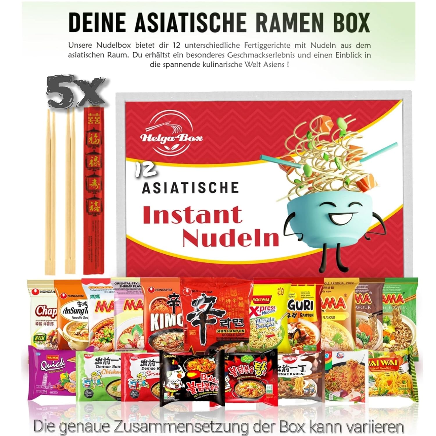 Die ultimative HELGA-BOX: 12 köstliche Asia Instant Nudeln im Test!