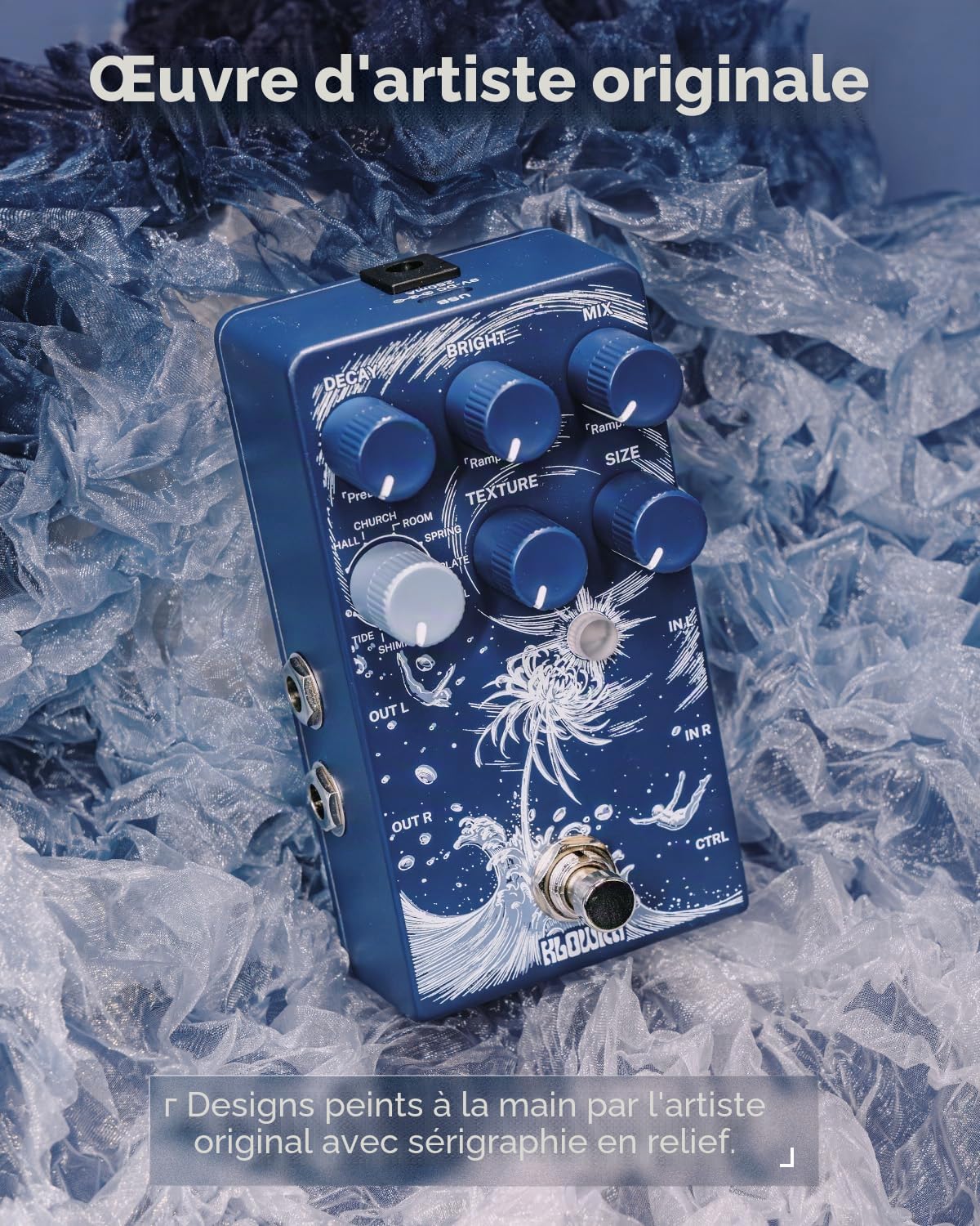 Pédale de Réverbération Stéréo Limbo avec Shimmer, Tide & Freeze - 9 Effets Ambiants pour Guitare Électrique, Basse & Synthé - Analog Dry-Through - Idéal pour Worship, Shoegaze & Live