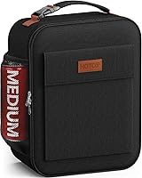 HOTOR Insulated Lunch Bag for Men & Women - 7L Large Capacity Cooler with Pockets, Wear-Resistant for Office Picnic Black 9.06x4.33x10.63"