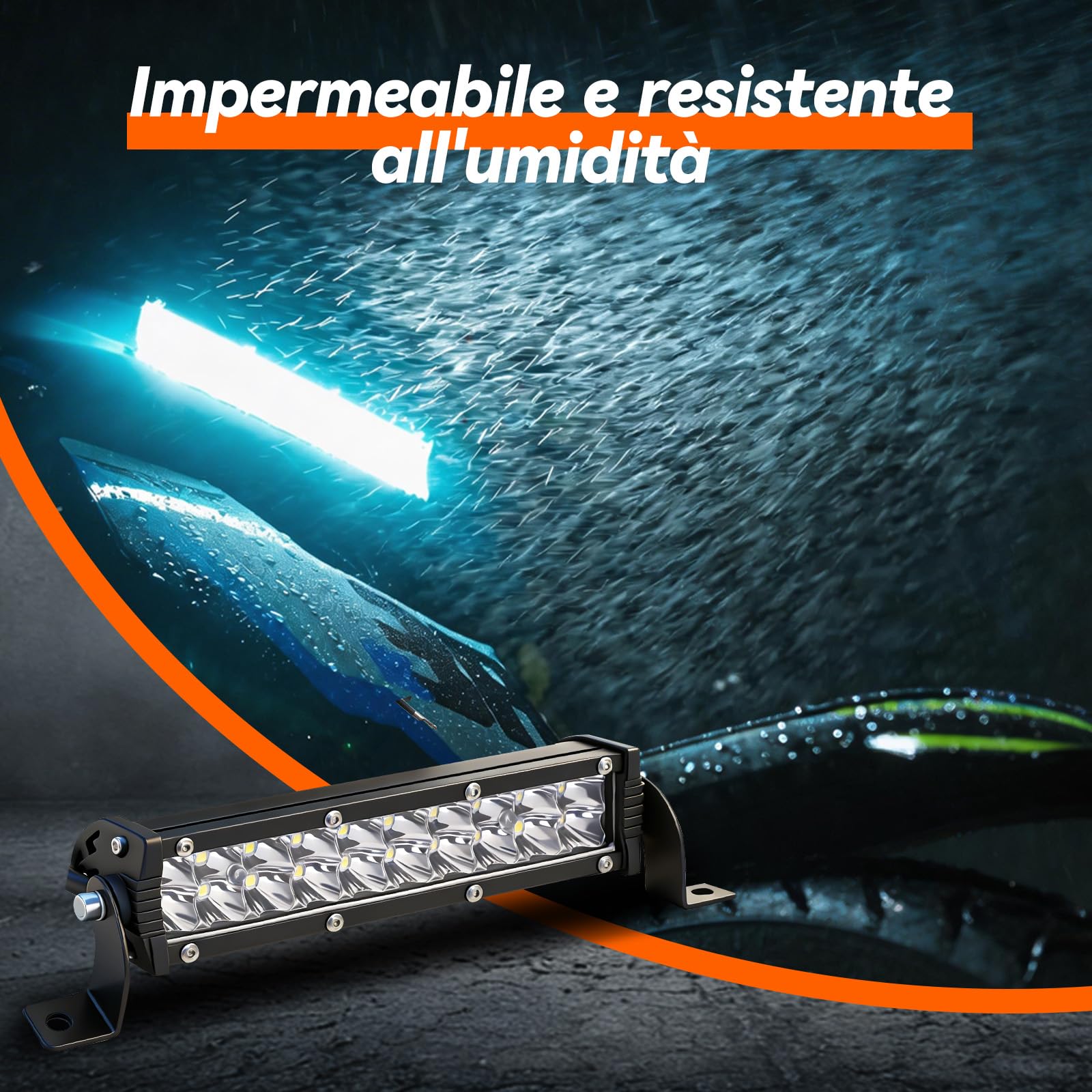 Faretti LED Moto Dirt Pit Bike Lampada Faro 60W 2500Lm Kit Luce di Guida 22mm Manubrio Universale per CRF XR EXC XC TE FE KLX PW 50cc 80cc 110cc 150cc 250cc，impermeabile Risparmio energetico