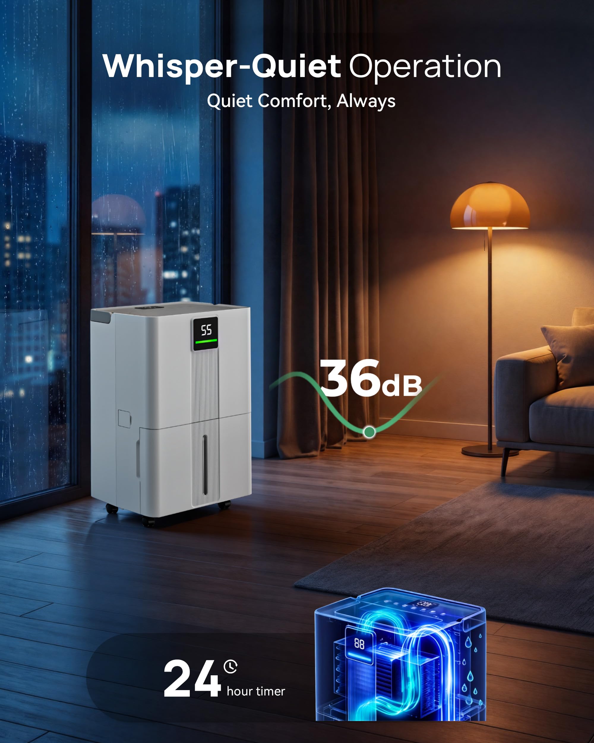JUMMICO Deumidificatore 30L/Giorno Smart con Wi-Fi e Timer
