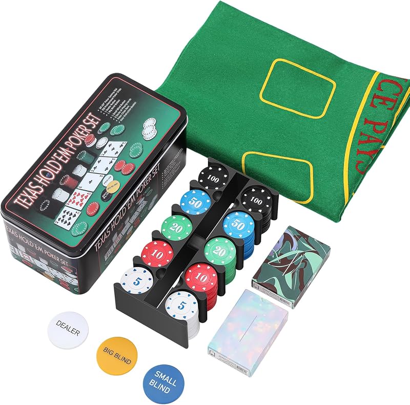 Texas Holdem Poker Chip Set-200pcs Chip with Iron Case, Texas Holdem Set