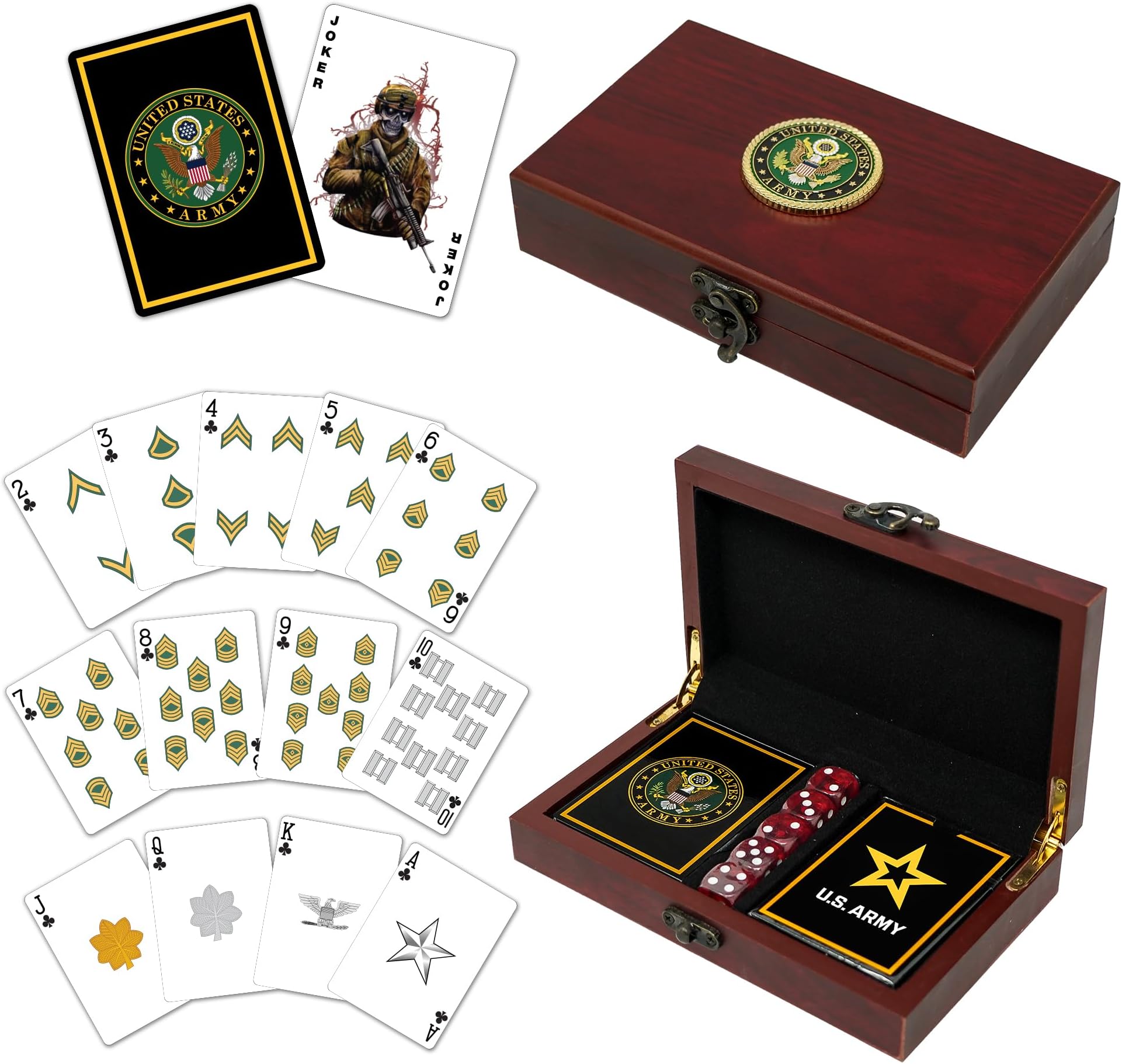 Army Playing Cards with Dice US Army Gift Set