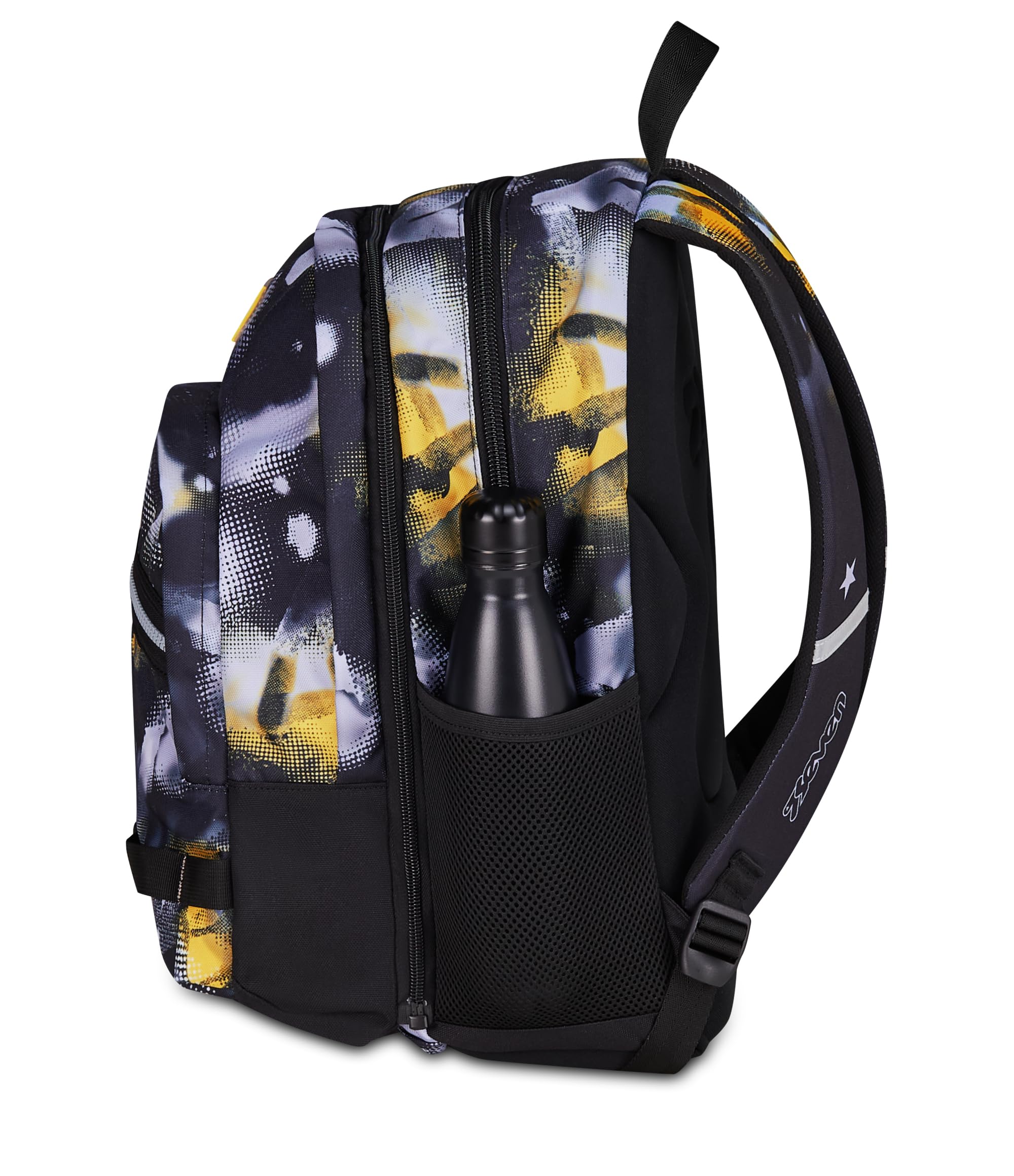 Seven Zaino Scuola Dual Detach GOLDEN PAINT, Grigio, 32 L, Doppio Scomparto, Tasche multifunzione, Zaino Staccabile, Tasca con organizer, Scomparto porta pc, Scuola media e superiore, Bambino, Ragazzo