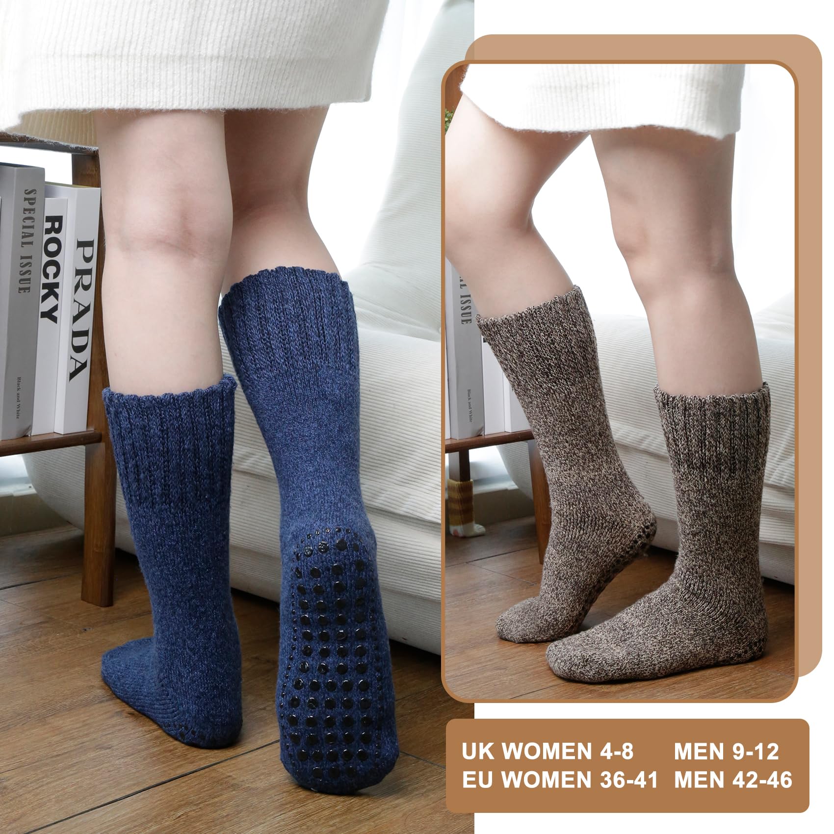 Calcetines Antideslizantes de Lana Gruesa Térmicos EU42-46
