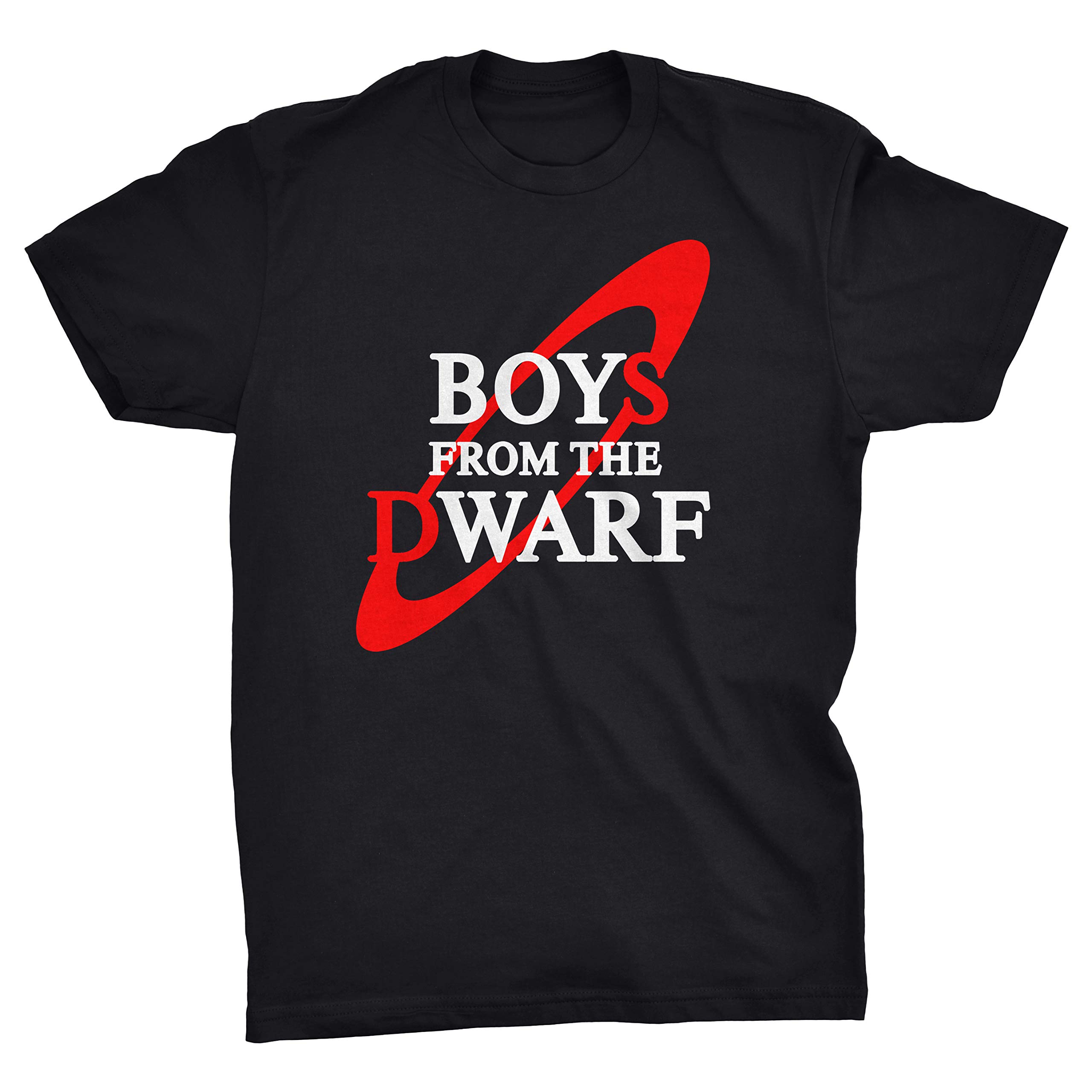 Boys from The Dwarf Red Elipse Logo T-Shirt (Black, M)