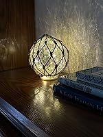 Vista 6 de SAILINGSTORY - Flotador de pesca de cristal, lámpara náutica, decoración costera de playa, bola de vidrio agrietado, luz nocturna de 6 pulgadas
