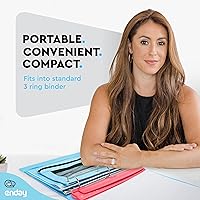 Vista 2 de Perforadora portátil de 3 agujeros rosa para carpeta de 3 anillas, capacidad de 3 hojas, bandeja de virutas extraíble, regla de 10 pulgadas para Azul