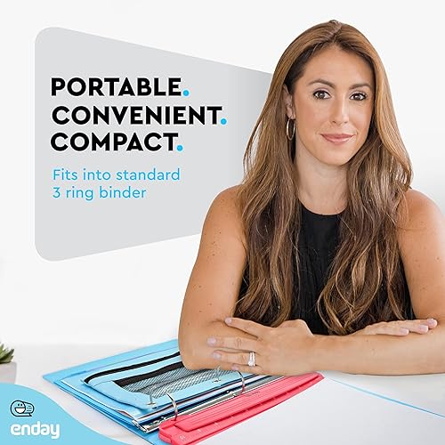 Miniatura 2 de Perforadora portátil de 3 agujeros rosa para carpeta de 3 anillas, capacidad de 3 hojas, bandeja de virutas extraíble, regla de 10 pulgadas para