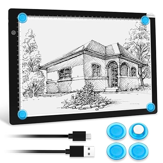 Tracing Light Box for Drawing, A4 Ultra Thin Portable LED Lightbox for