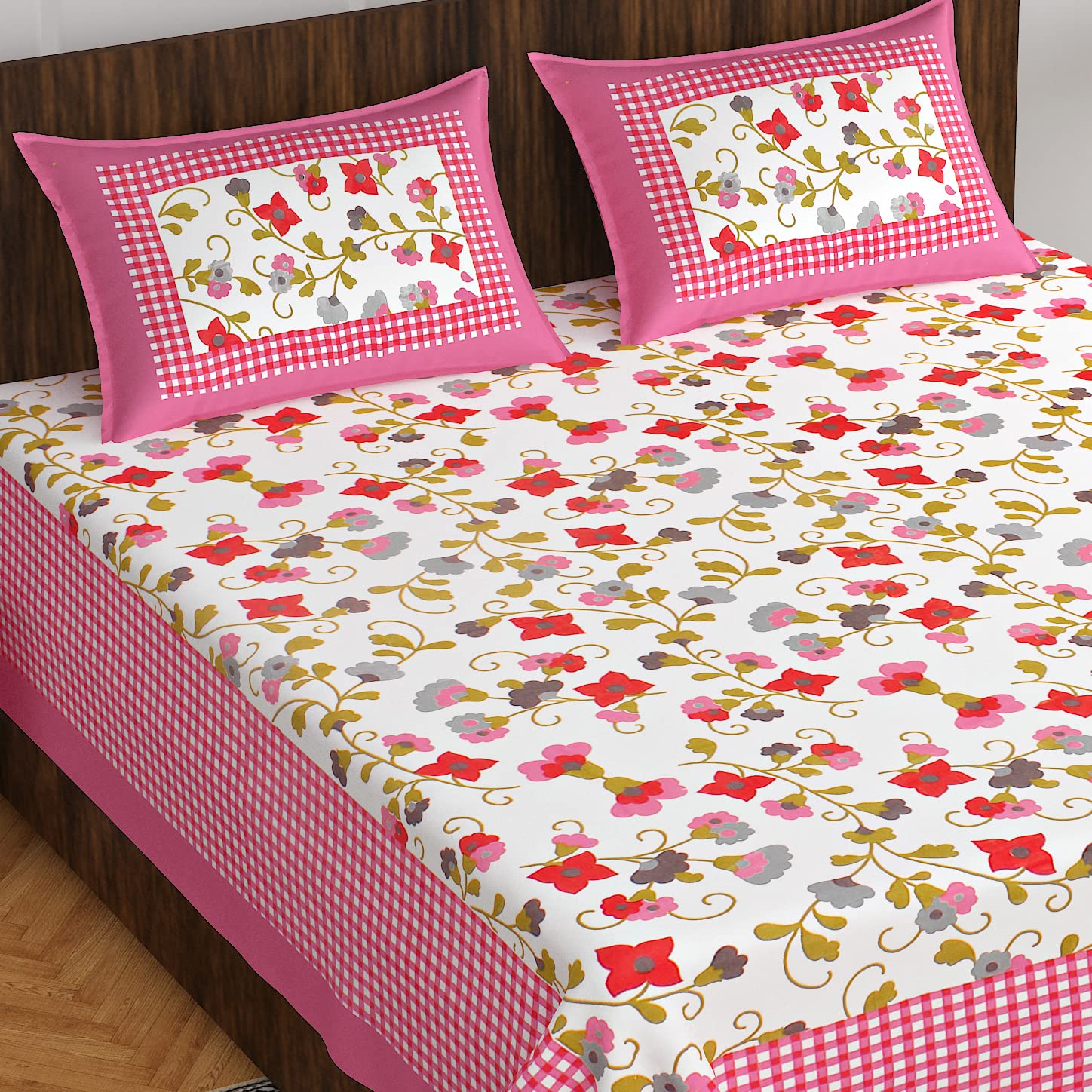 Cotton bedsheet for Double Bed Rajasthani Jaipuri Traditional Floral King Size Double Bedsheet with 2 Pillow Covers -Multicolor35 (B0D2Y5RDDV) Amazon Price History, Amazon Price Tracker