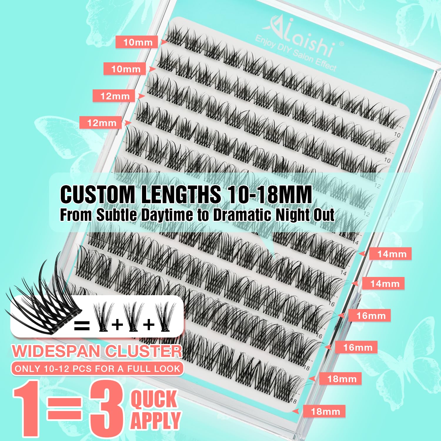 Ciglia autoadesive senza colla, kit di extension per ciglia fai da te, 10-18 mm, 120 ciglia morbide e naturali con curvatura a D, con pinzette, ciuffetti singoli a ciuffetti singoli (NGDY101)
