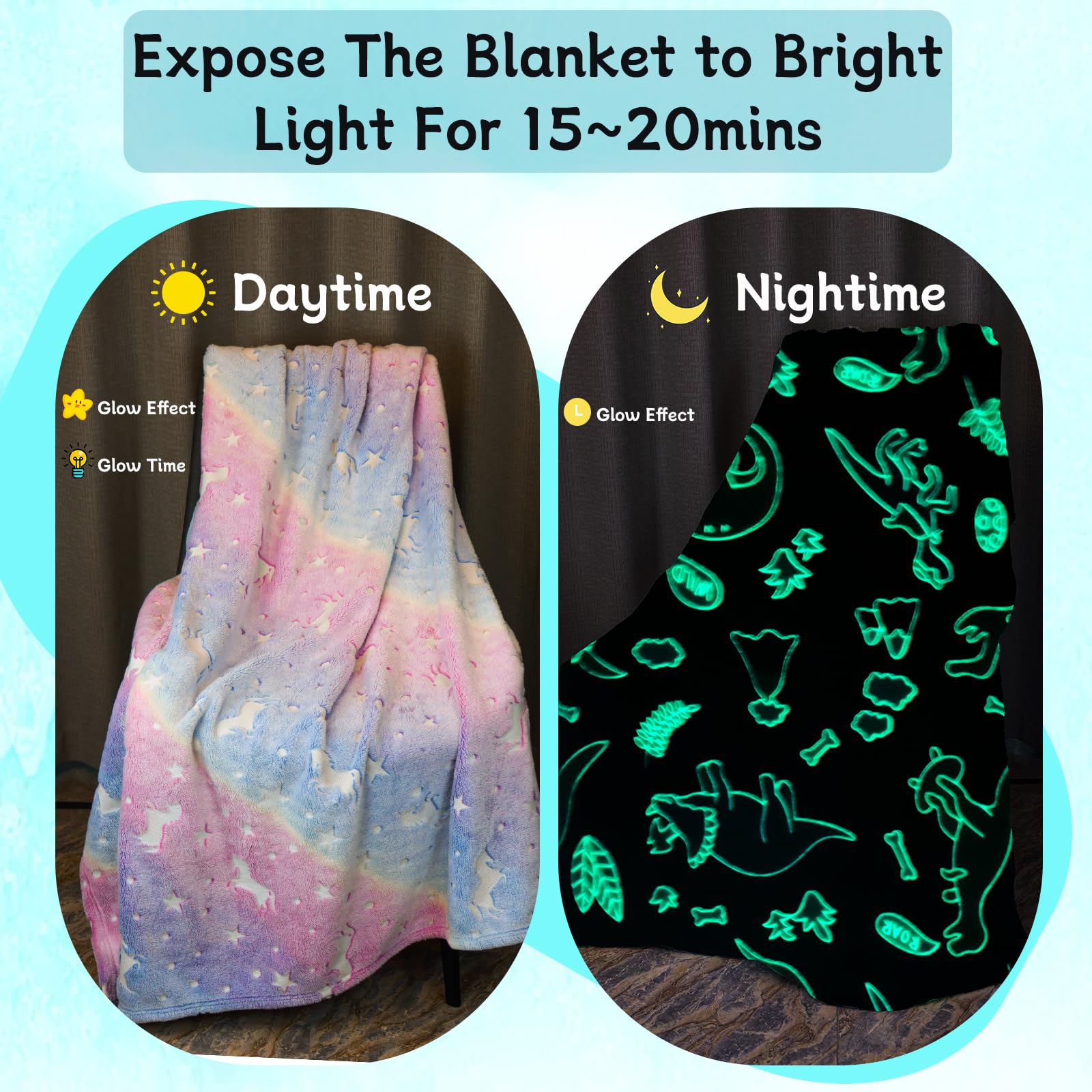 AVJWWD Glow in The Dark Throw Blanket - Image 2