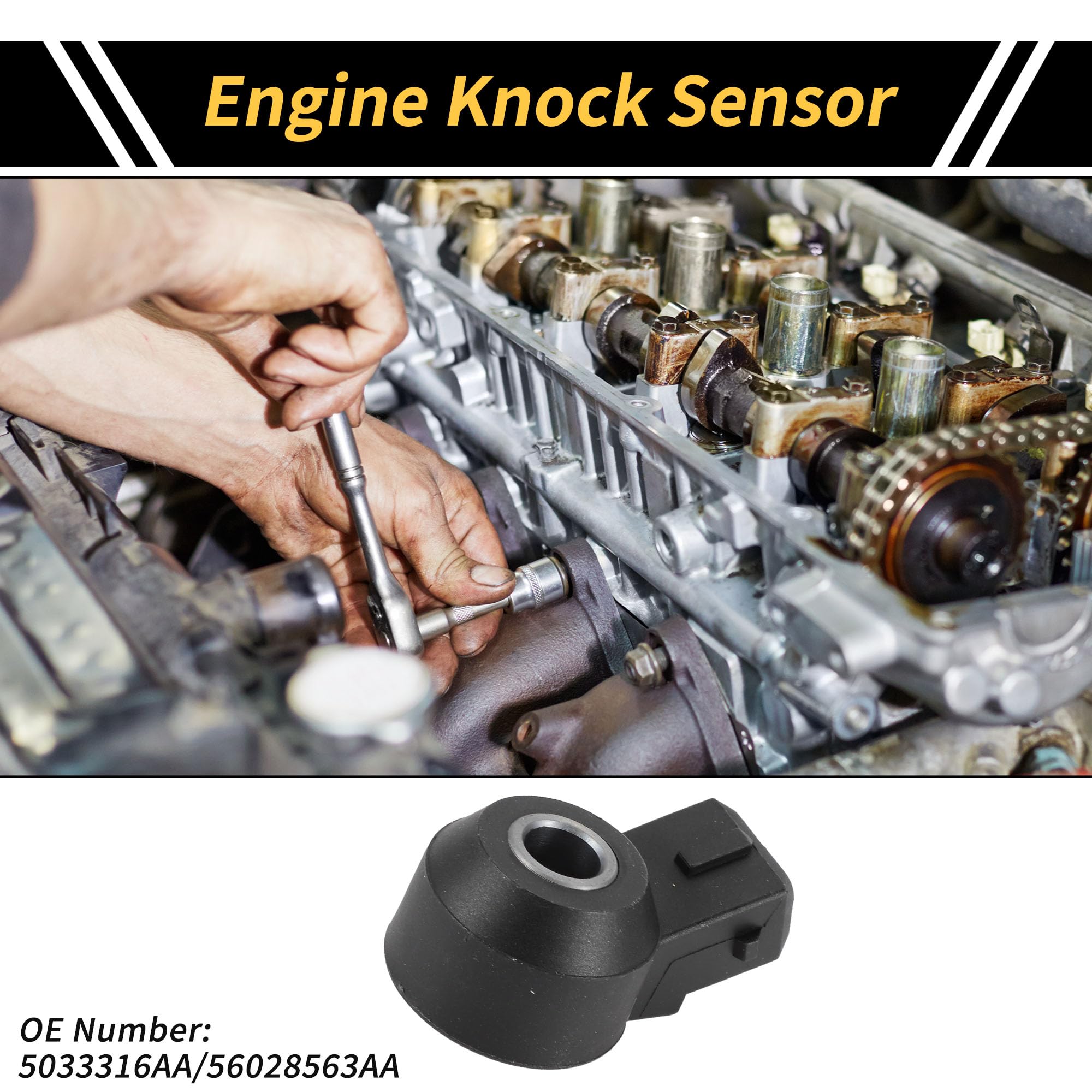 Sensore di detonazione motore per Ram 1500 2500 2011-2017 4500 5500 2014 2016-2017 metallo plastica nera