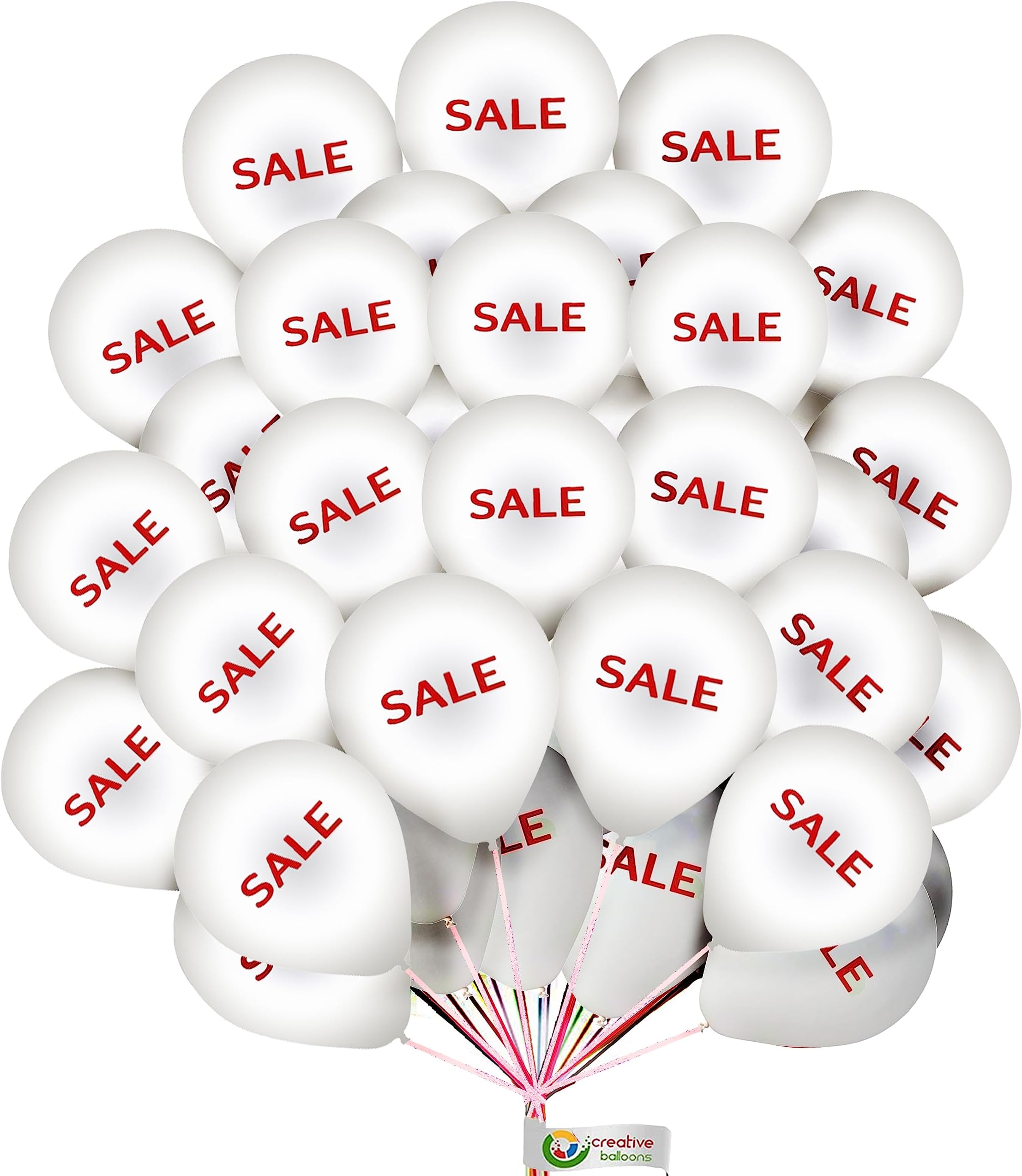 Sale Balloons White Sale Print 12" Promotion Balloons printed Decoration Balloons For Product Promotion Sale Marketing Balloons 15 Pack