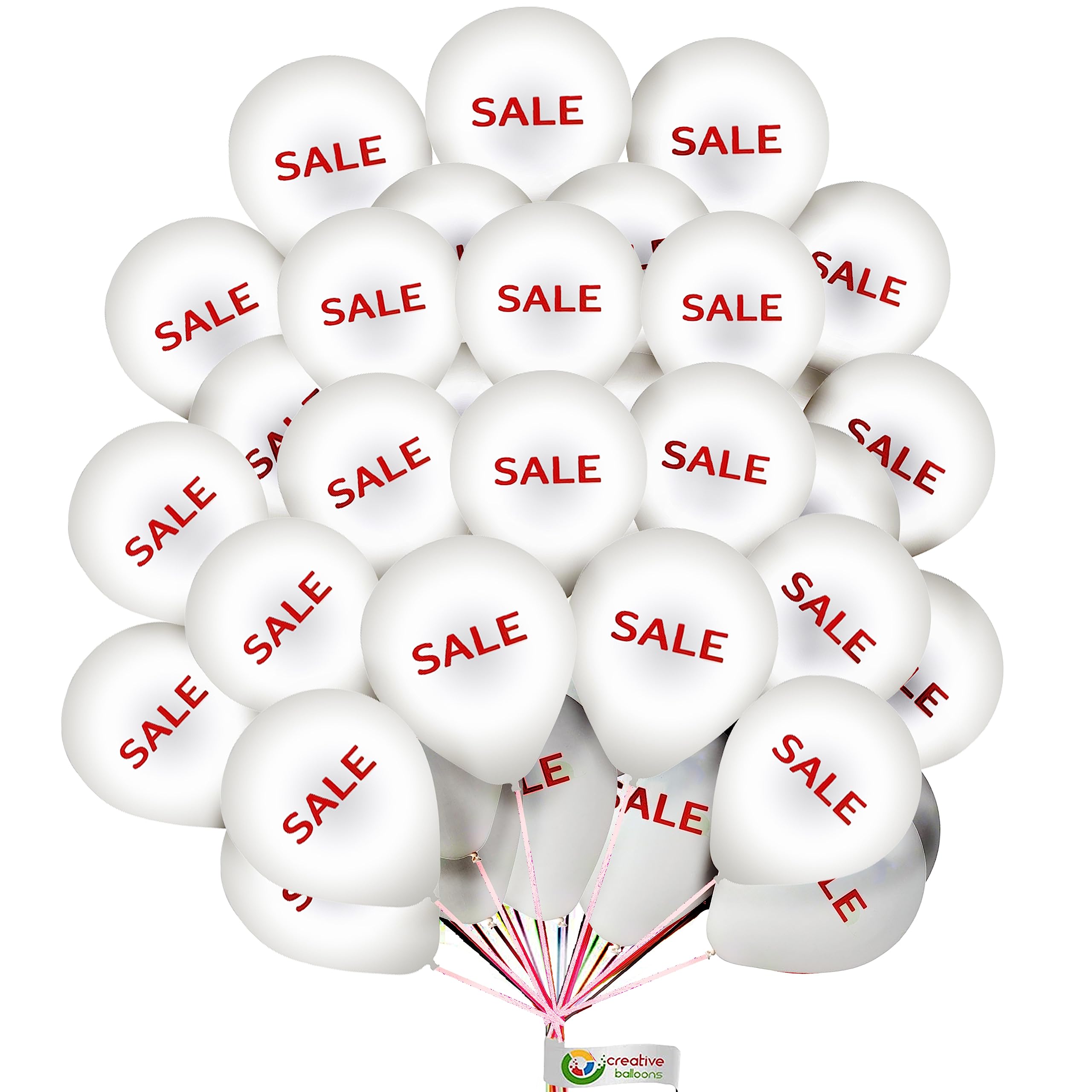 Sale Balloons White Sale Print 12" Promotion Balloons printed Decoration Balloons For Product Promotion Sale Marketing Balloons 15 Pack