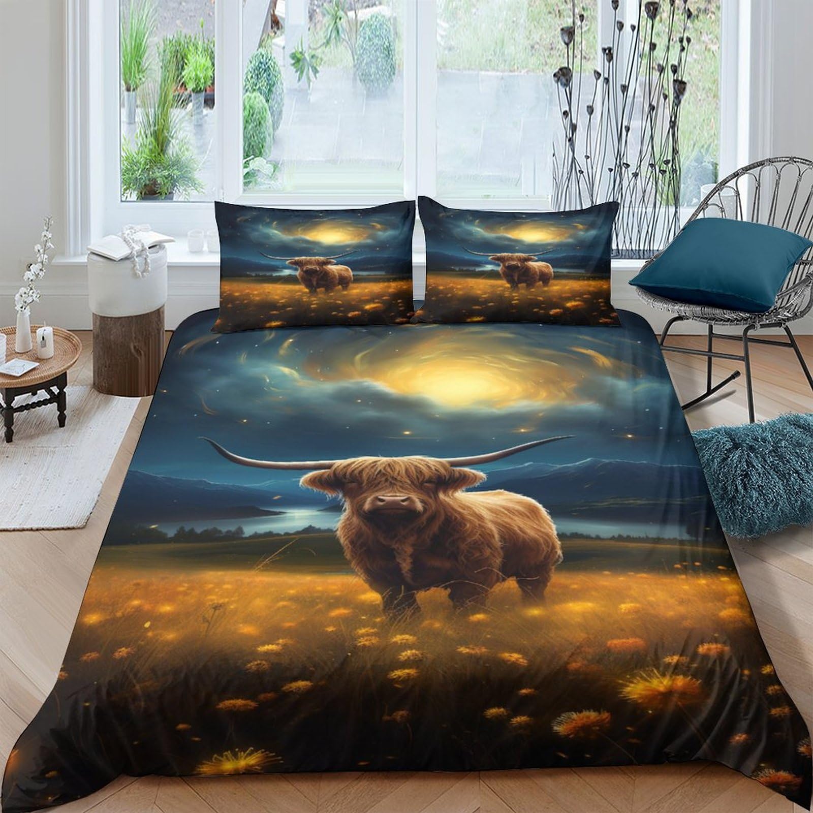Housse de couette vache 200x200 pour une chambre cocooning et chaleureuse