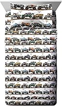 Monster Jam Tracks Full Sheet Set - 4 Piece Set Super Soft and Cozy Kid?s Bedding Features Grave Digger & Megalodon - Fade Resistant Microfiber Sheets (Official Monster Jam Product)