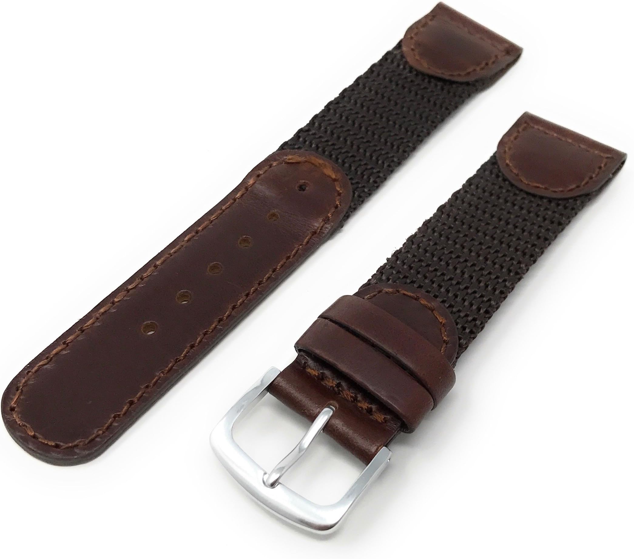 Men's Swiss Army Style Watchband - Color Brown Size: 18mm Watch Band - by JP Leatherworks