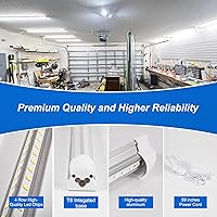 Vista 6 de Luces LED para Taller, Luz LED de 4FT 50W 6500K 7000LM Luz de Día, Luz LED para Garaje, Enlazable Cubierta Transparente Integrada en Forma de V