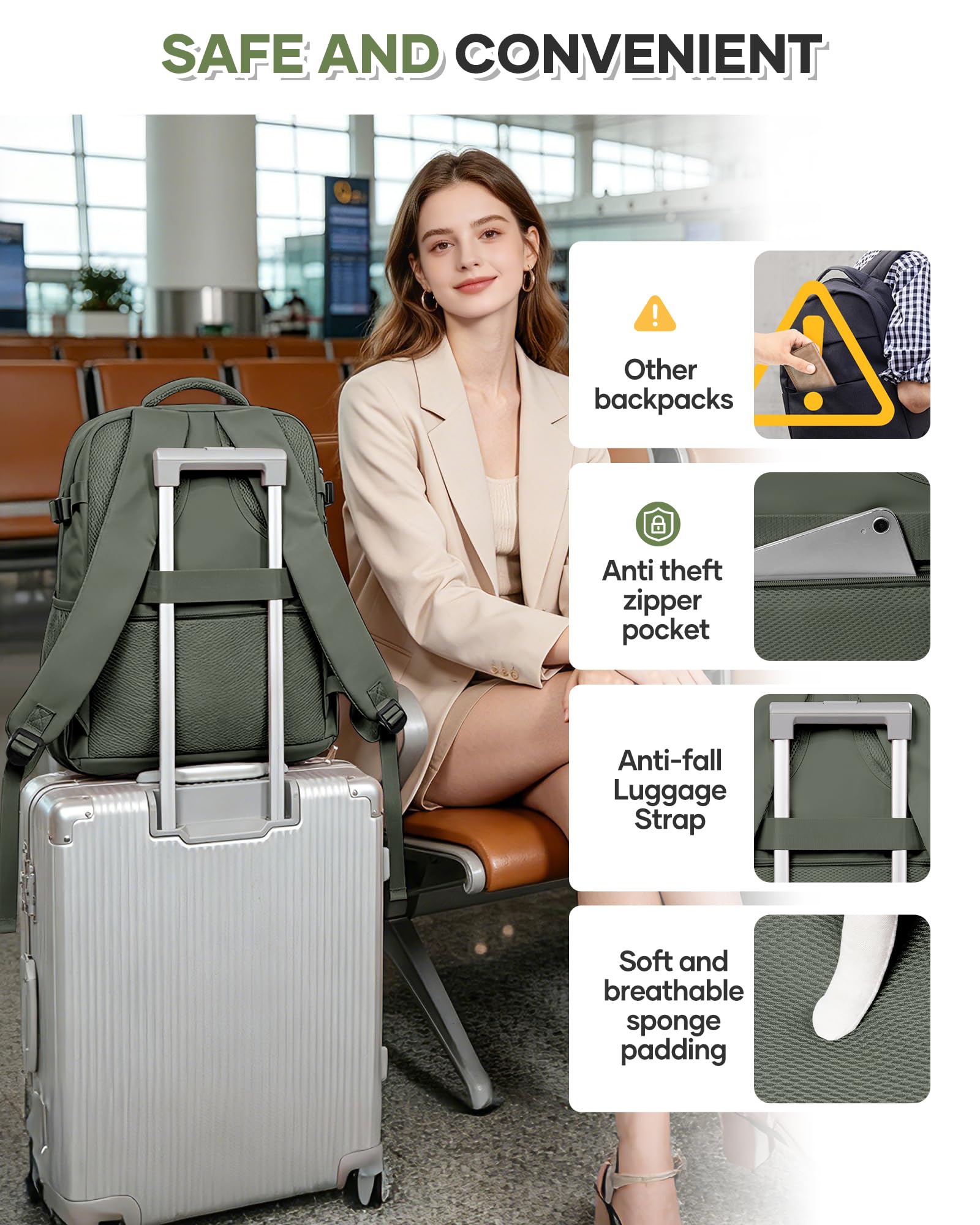 SZSYCN Mochila Viaje Cabina Avion 40x30x20 Ryanair Wizzair Mochila de Compresión al Vacío Mochilas Viaje 40×20×25 Ryanair para Mujer Equipaje de Mano 45x36x20 Easyjet Maletas para Portatil Hombre