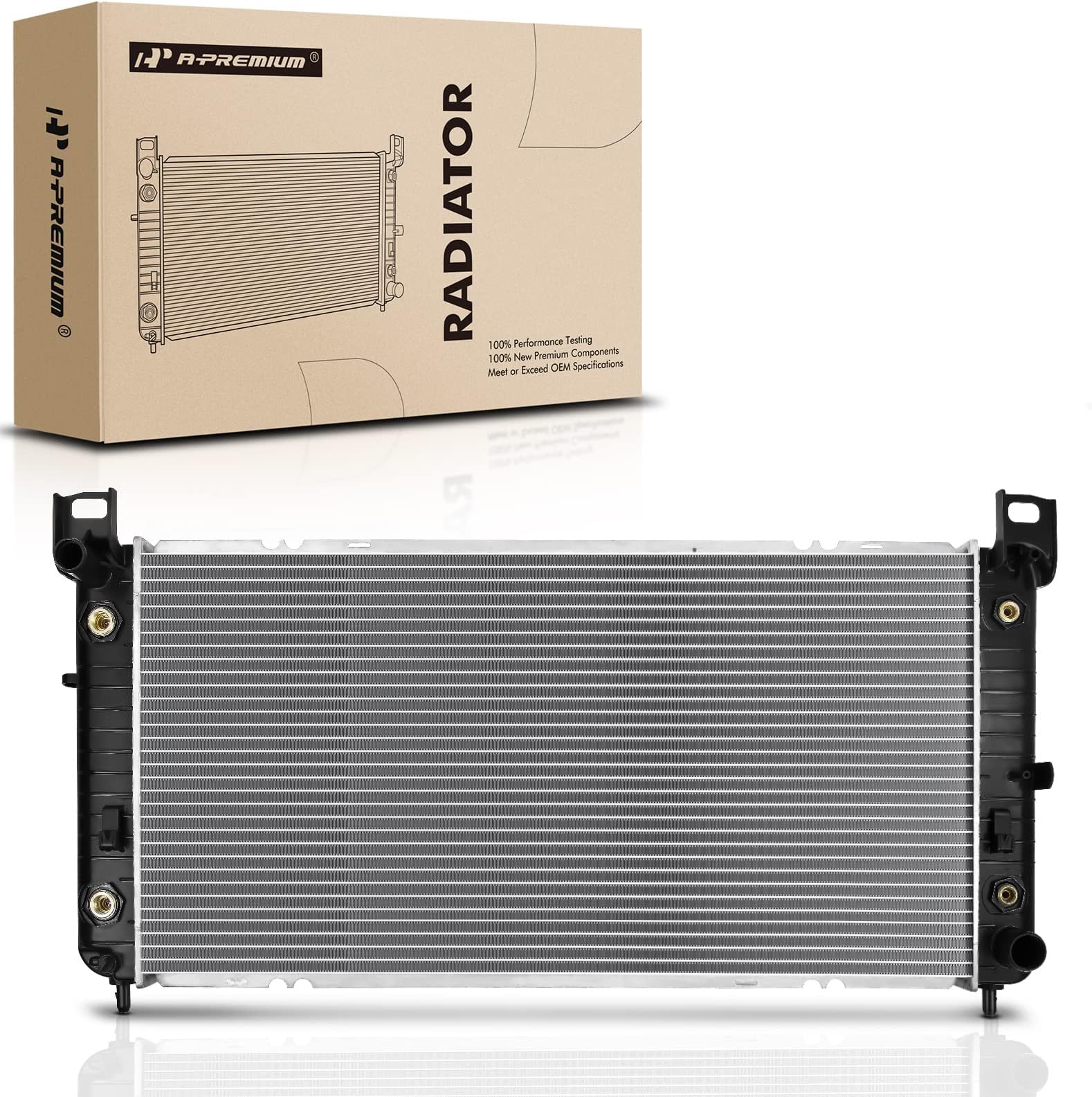 34" Engine Coolant Radiator Assembly Compatible with Chevy Silverado, Suburban, Tahoe & GMC Sierra, Yukon & Cadillac Escalade, Automatic Transmission, with Transmission & Engine Oil Cooler