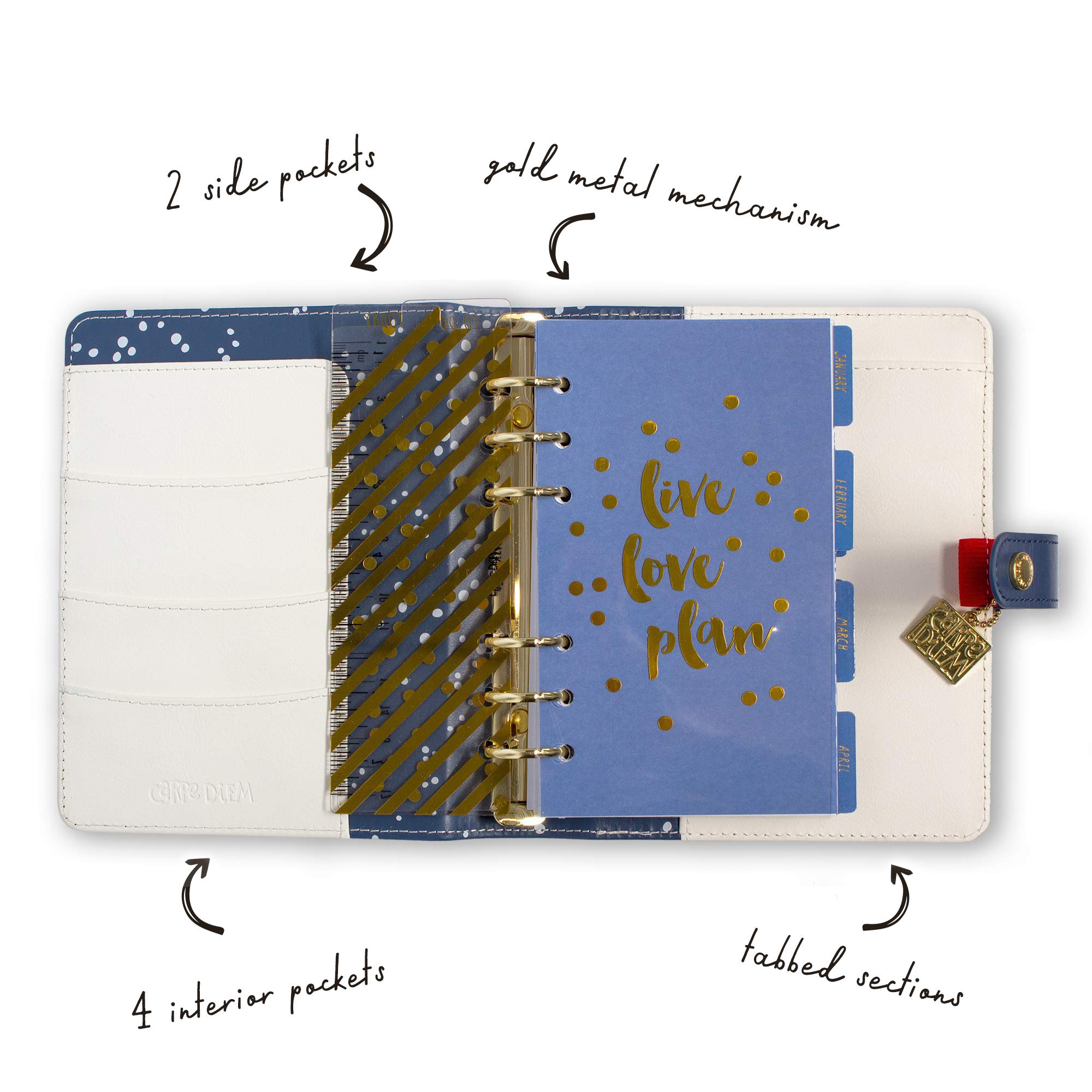 Pukka Pad, Carpe Diem Agenda Personale con Inserti Settimanali, Mensile Non Datato, 20 x 19 x 4 cm, Color Wash