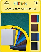 12 Pcs Multi-Color Fabric Patches Strong Adhesion Iron on Patches for Repair and Decorating Jeans Clothing