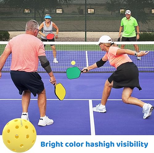 Miniatura 7 de Pelotas de pickleball, bolas de pickleball de 40 agujeros para deportes al aire libre cumplen con los requisitos oficiales de USAPA, perfectamente