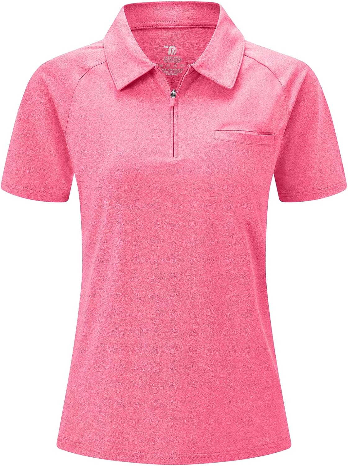 BGOWATU Women's Short Sleeve Golf Polo Shirts 1/4 Zip Tennis Tops Collared T-Shirts UV Protection Quick Dry