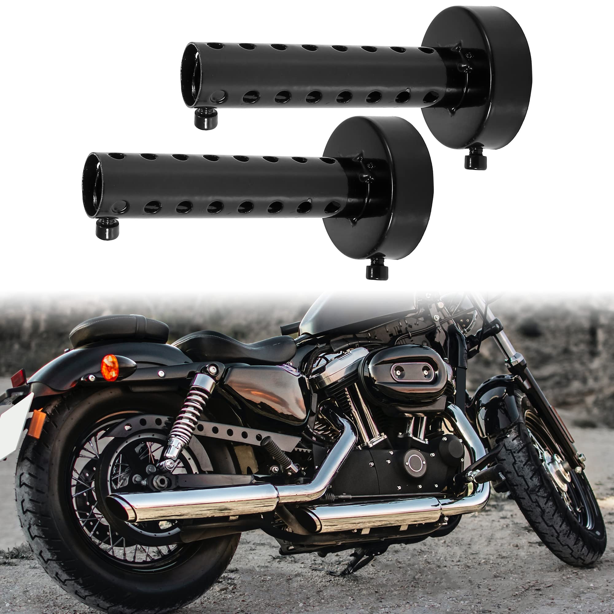 Silencieux D'échappement Universel Pour Moto - Lot De 2, 60 Mm - Noir - Réduction Du Bruit Et Facile à Installer