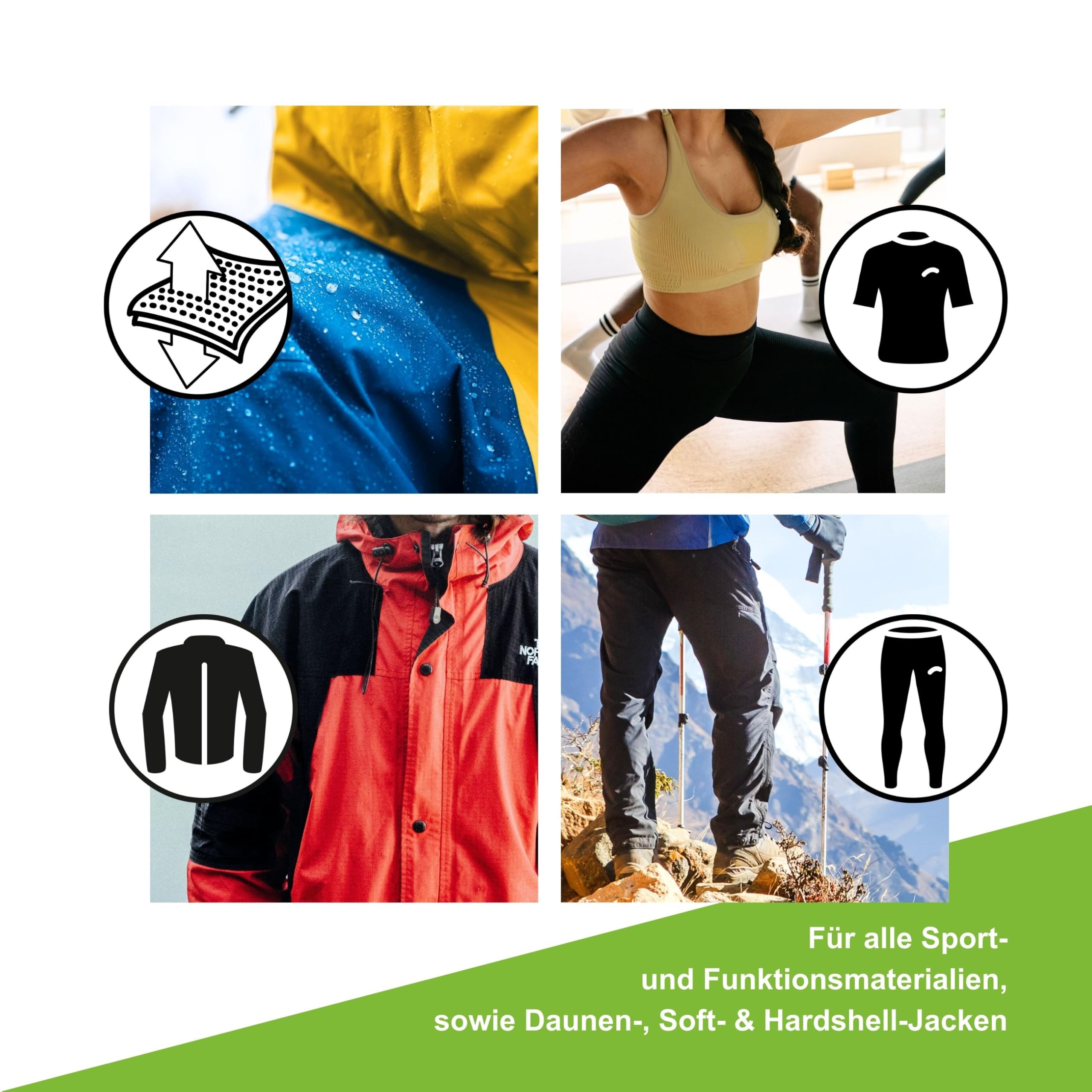 Sportowy środek piorący, żel, czystość + ochrona prania w każdych warunkach pogodowych – idealny do aktywności na świeżym powietrzu, odzieży sportowej i funkcjonalnej, nie zawiera PFC (24