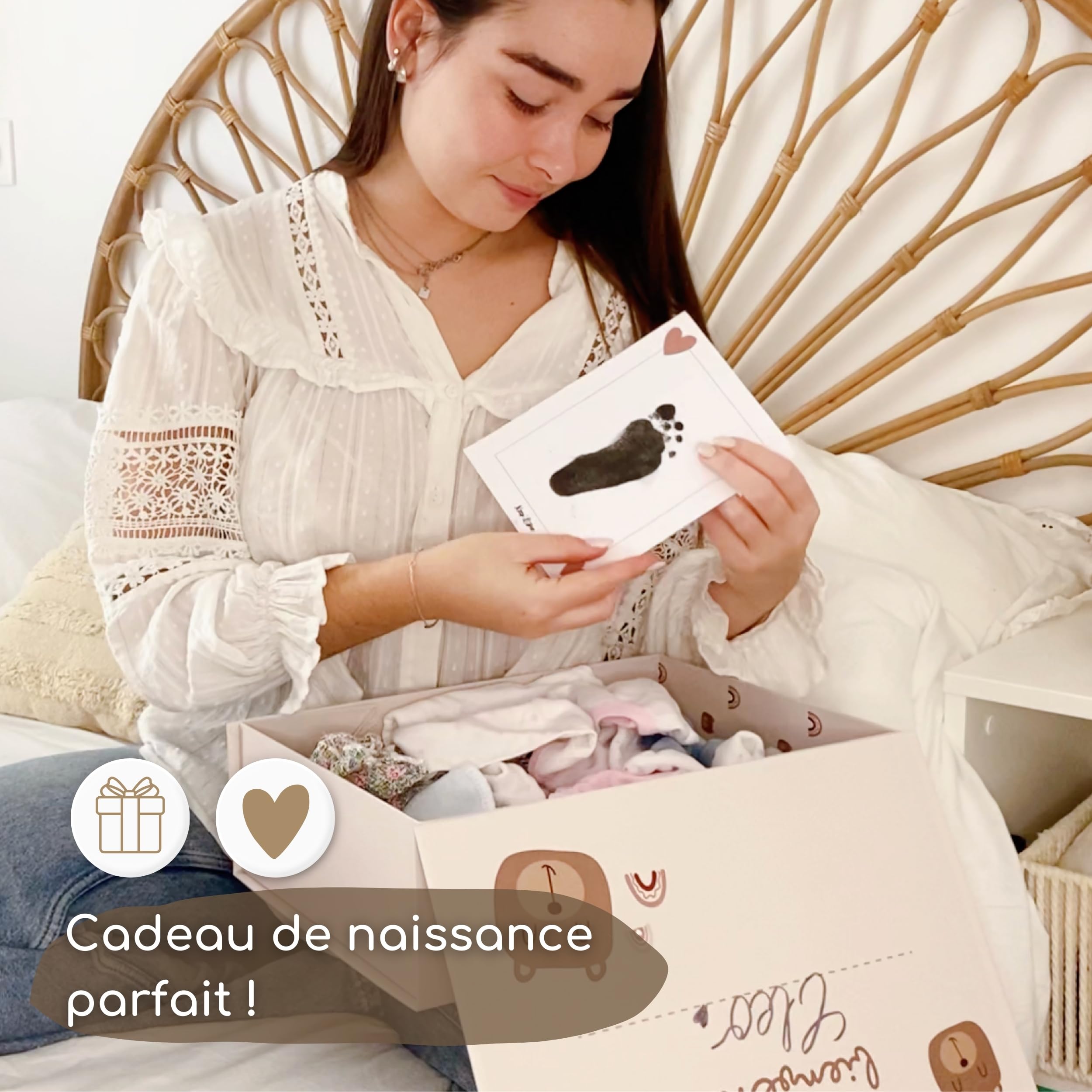 Keep'Love - Boîte à Souvenirs Bébé - Coffret de Naissance Boîte Souvenirs Enfant - Cadeau Naissance - Baby Shower - Personnalisable Prénom au Stylo (Boîte à souvenirs seule)