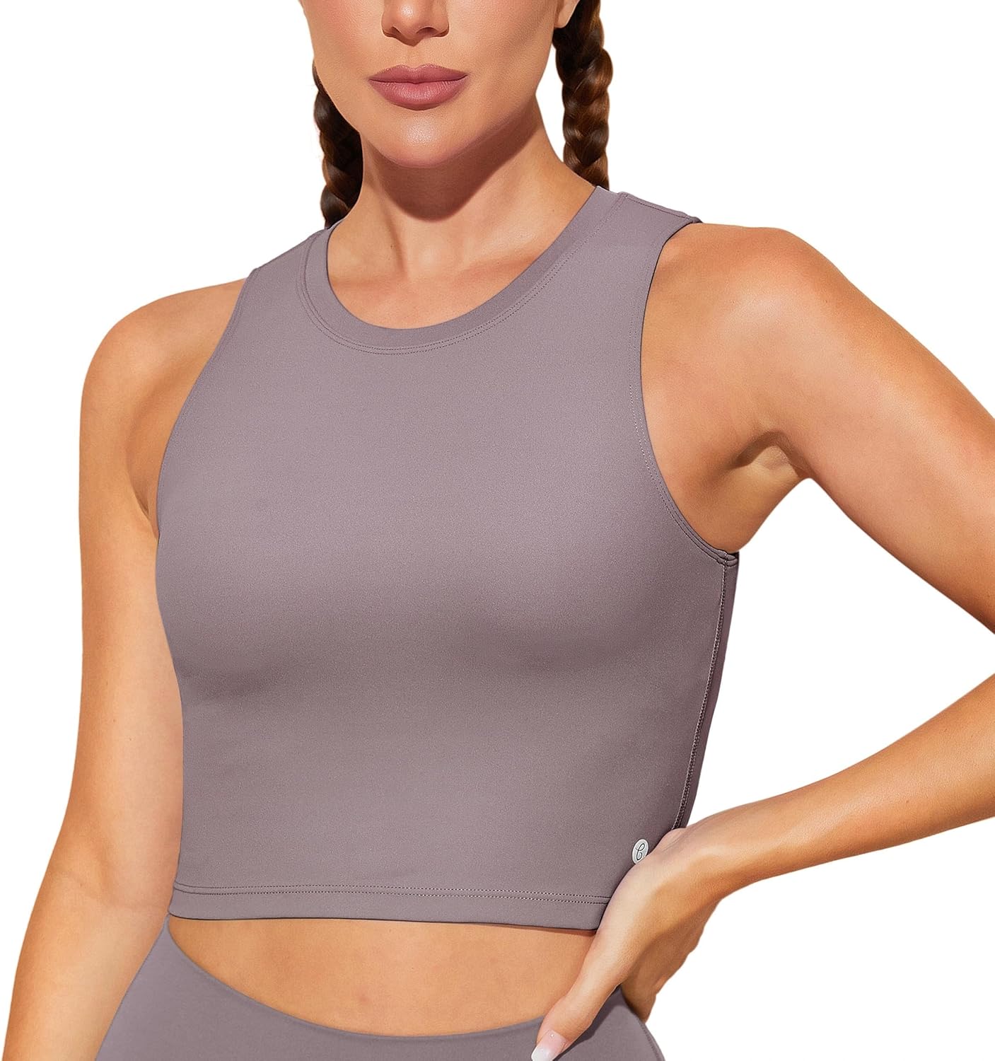 Natural Feelings Nudi Sports Bras for Women Removable Padded Yoga Tank Tops Sleeveless Fitness Workout Crop Tops