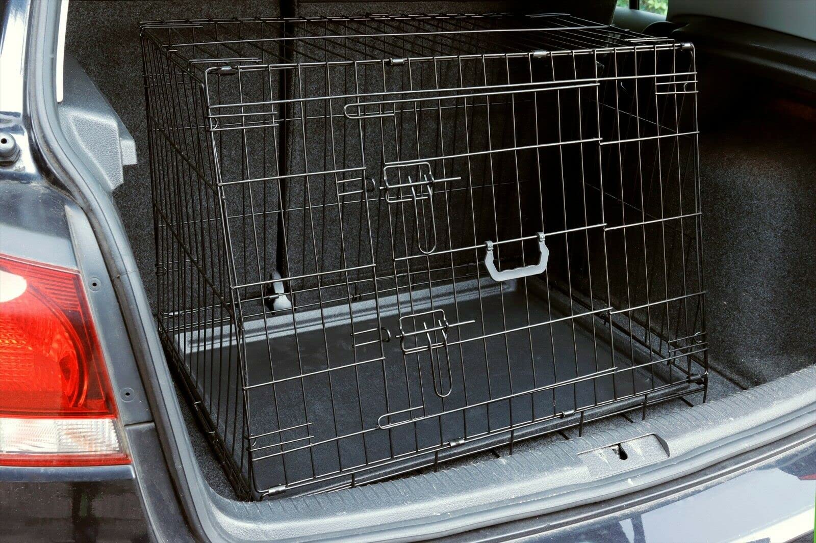 Dog Crate Cage Collapsible Slanted Car Boot Pet Transport Puppy Small