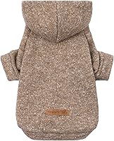 Vista 1 de Fitwarm Suéter de punto con capucha para perro, ropa de invierno para perros pequeños, niños y niñas, suéter ligero con capucha para mascotas, caqui