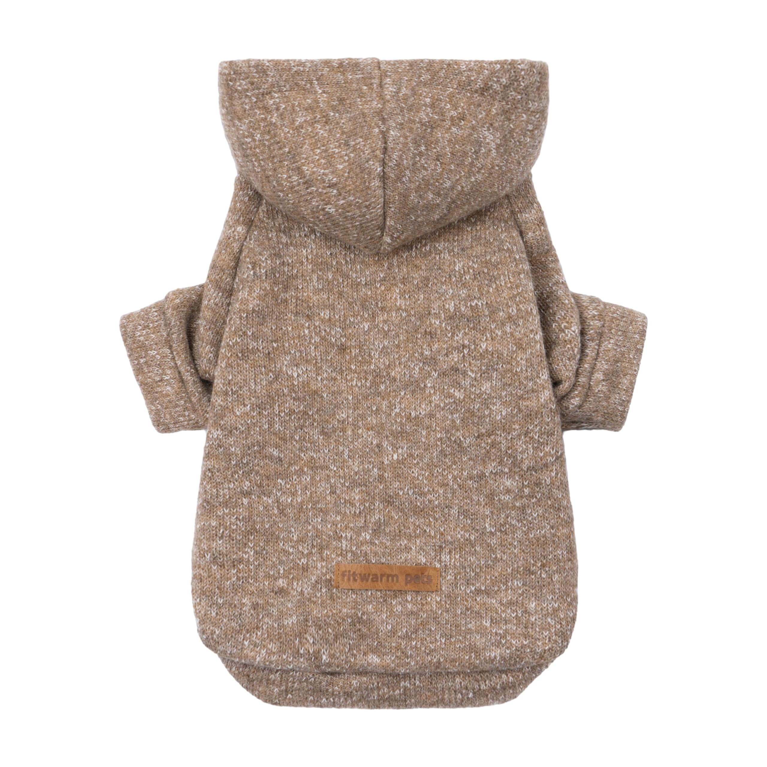 Fitwarm Hundepullover Mit Kapuze – Leichter Strickpulli Für Kleine Hunde In Heather Khaki, Größe XL