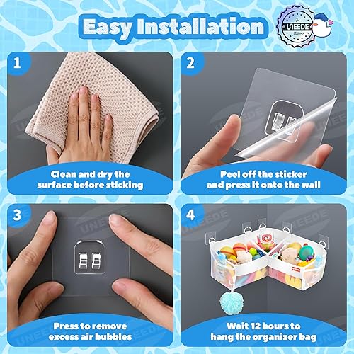 Miniatura 5 de UNEEDE Almacenamiento de juguetes de baño  Organizador de almacenamiento de juguetes de baño de esquina de 3 compartimentos, 4 galones de secado