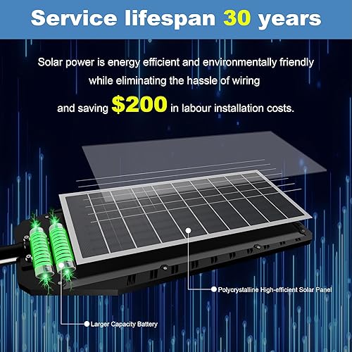 Miniatura 5 de Adewalk Farolas solares de 6000 W para exteriores, luz solar mejorada con carcasa gruesa, luces solares impermeables para exteriores con sensor de