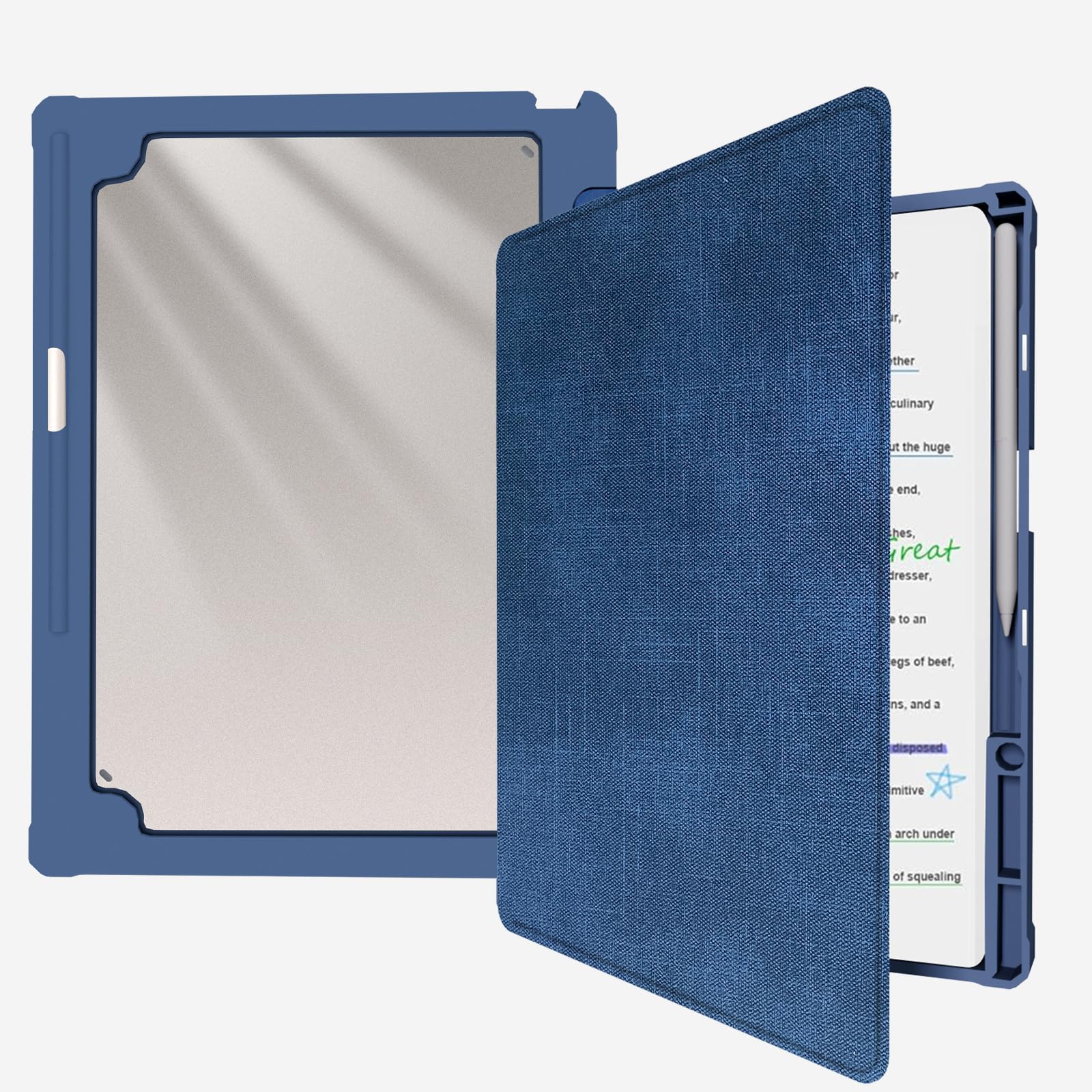 Case for Remarkable Paper Pro 11.8 inch 2024,Book Folio Shell Cover with Pen Holder,Support Auto Wake/Sleep(Blue)