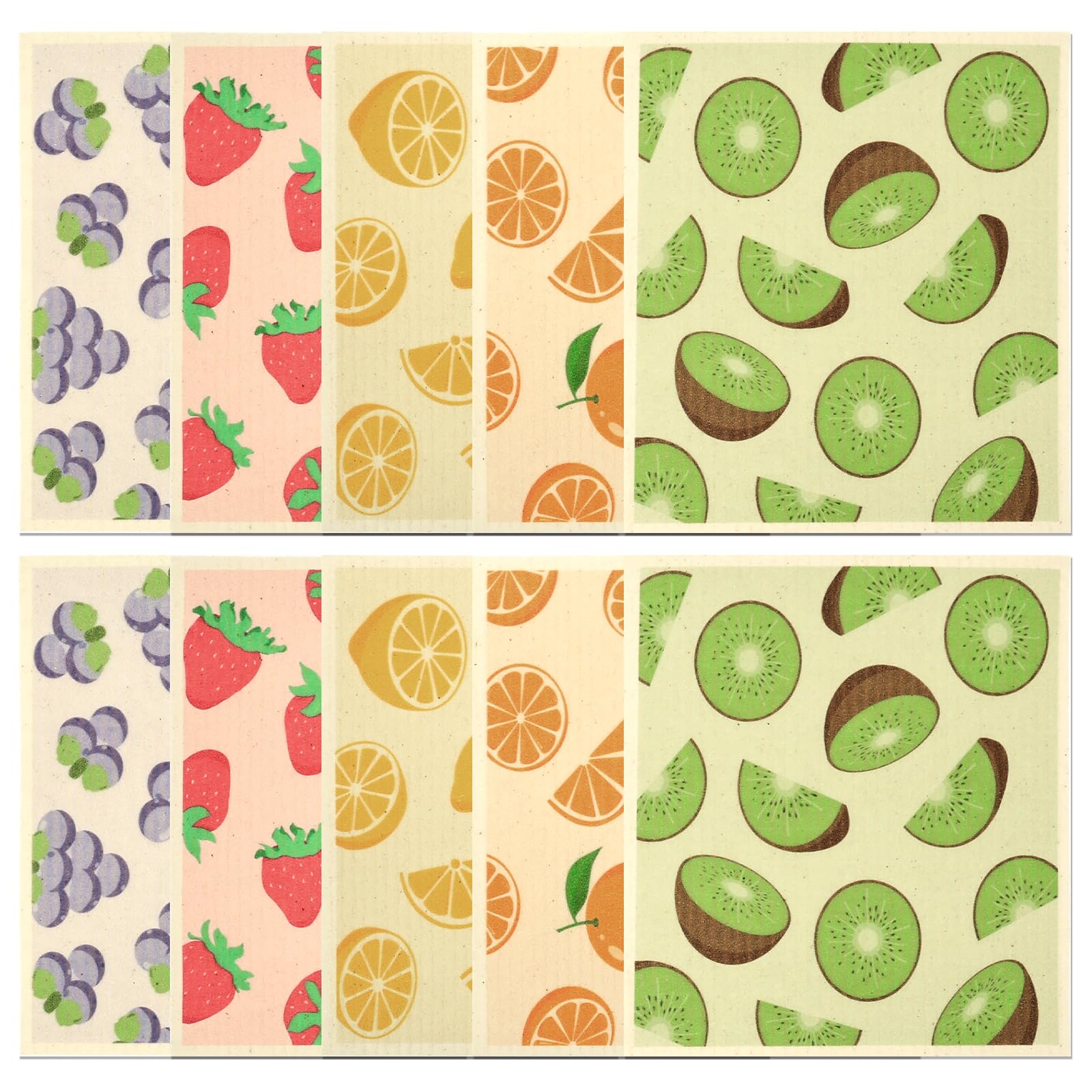 shaojian Kitchen Swedish Dishcloth 10 Pack, Reusable Kitchen Dish Cloths Made of Wood Pulp Fiber and Cotton, Double Sided Design and Absorbent Swedish Dishcloths, 17x19cm(colour)