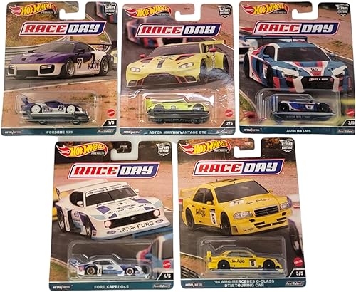 Hot Wheels Car Culture 2023 Race Day - Juego completo de 5 vehículos fundidos a presión de FPY86-959D