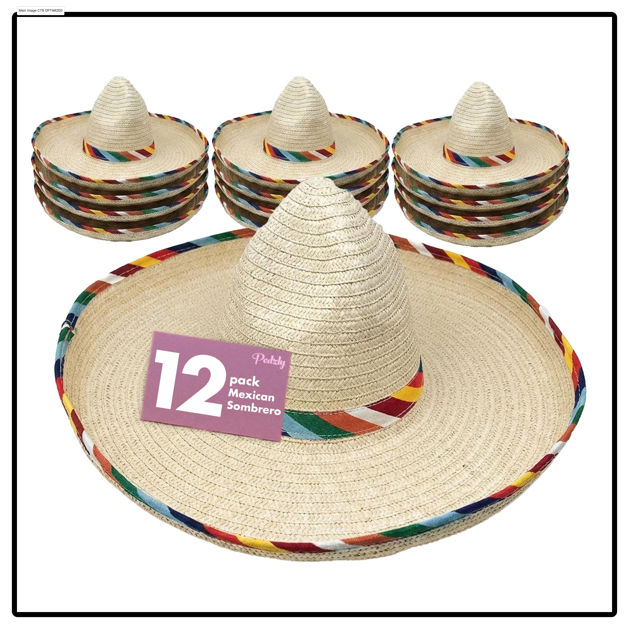 Amazon.co.jp: Podzly メキシカンソンブレロハット 12パック – 20