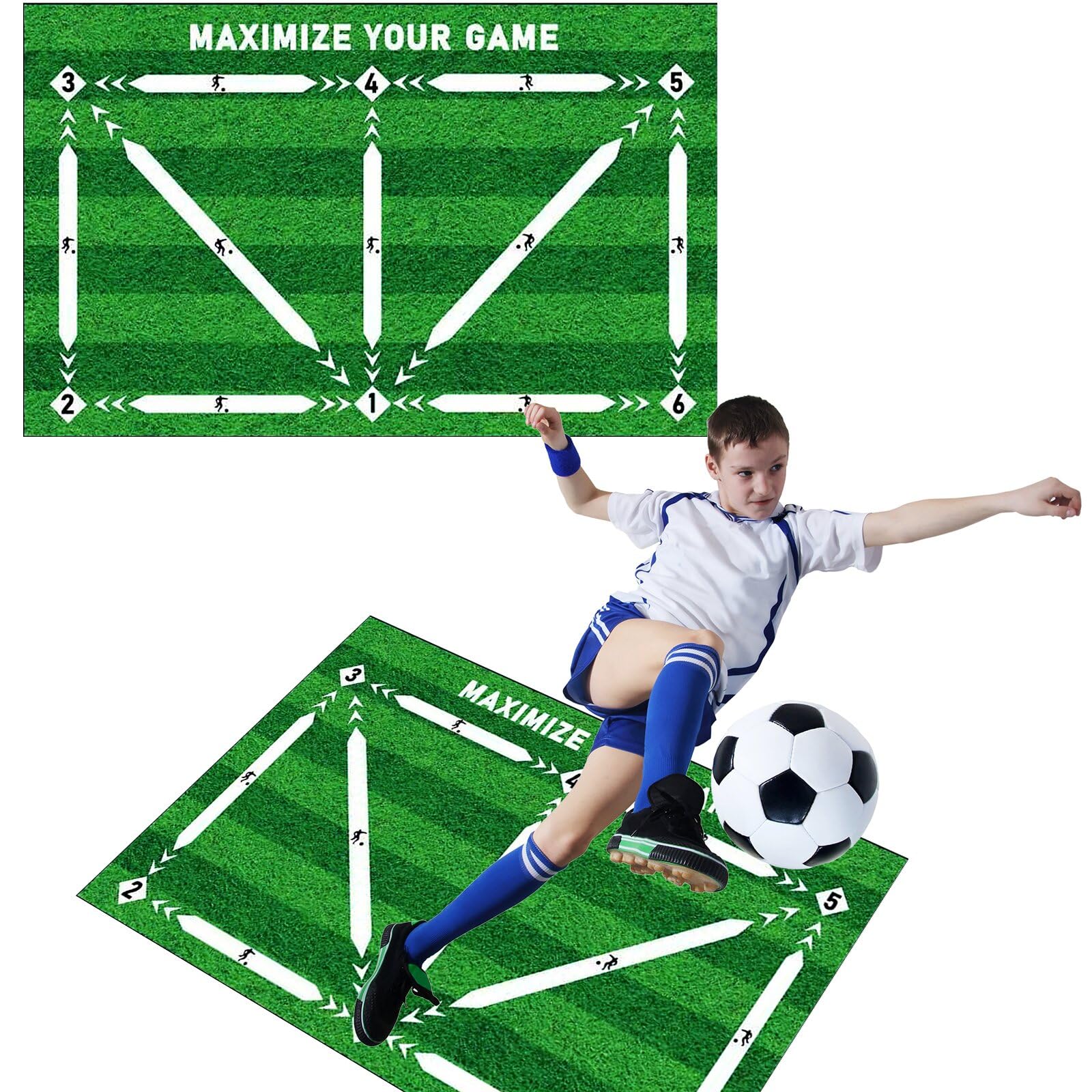 Tapete Entrenamiento Fútbol, Shyllin Niños Alfombra Entrenamiento Futbol, Alfombrilla Entrenamiento Futbol, Estera Entrenamiento Fútbol, Antideslizante Esterilla Futbol para Futbolistas y Aficionados