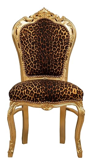 Biscottini Silla Luis XVI 106x53x54 cm | Butacas para Dormitorio, Comedor y Sala de Estar | Sillon Barroco Dorado con Reposabrazos | Silla Antigua Curvo de Madera de Haya | 1 unidad