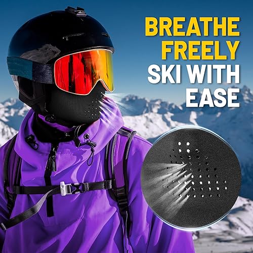 Miniatura 2 de GXCROR Pasamontañas de invierno, máscara de esquí, resistente al viento y térmica, máscara facial para esquí, motociclismo, pesca, carrera