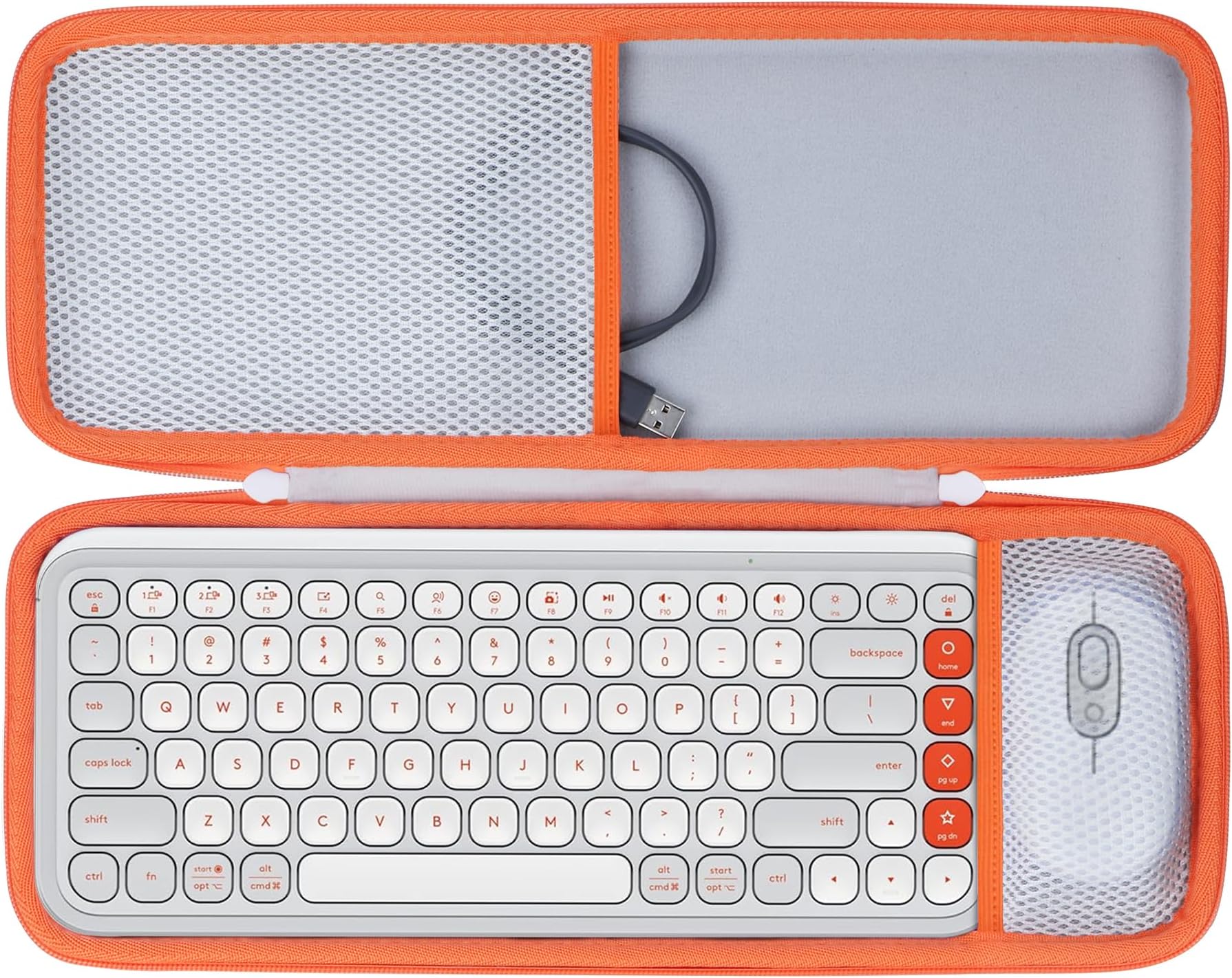 Lebakort Storage Case Compatible with Logitech POP ICON Combo Keyboard and Mouse Combo (Off White Case)