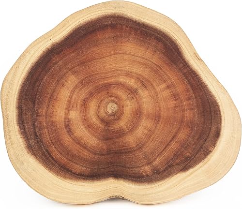Resafy Round Cutting Board Exquisite Non-Splicing Acacia Wood Cheese Board Reversible Round Dia 1214 inch Charcuterie Board with Juice Groove